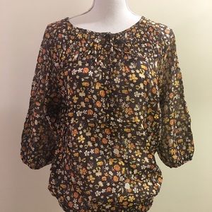 🆕 NWT floral chiffon 3/4 sleeve top